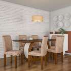 Conjunto De Mesa De Jantar Com Vidro E 6 Cadeiras Daisy Ii Su