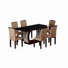 Conjunto De Mesa De Jantar Com Vidro E 6 Cadeiras Daisy Ii Su