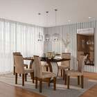 Conjunto De Mesa De Jantar Com Vidro E 6 Cadeiras Mia Ii Sued