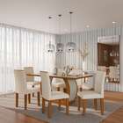 Conjunto De Mesa De Jantar Com Vidro E 6 Cadeiras Sienna I Ve