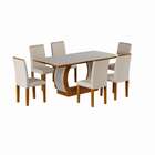 Conjunto De Mesa De Jantar Com Vidro E 6 Cadeiras Sienna I Ve