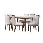 Conjunto De Mesa De Jantar Croácia Com 6 Cadeiras Linho Off W