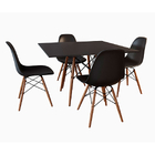 Conjunto De Mesa De Jantar Eames Eiffel Quadrada 90cm Tampo D