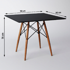 Conjunto De Mesa De Jantar Eames Eiffel Quadrada 90cm Tampo D