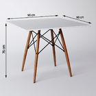 Conjunto De Mesa De Jantar Eames Eiffel Quadrada 90cm Tampo D