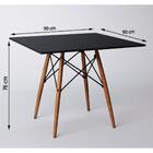 Conjunto De Mesa De Jantar Eames Eiffel Quadrada 90cm Tampo D