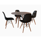 Conjunto De Mesa De Jantar Eames Eiffel Redonda 110cm Tampo D