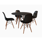 Conjunto De Mesa De Jantar Eames Eiffel Redonda 110cm Tampo D