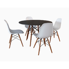 Conjunto De Mesa De Jantar Eames Eiffel Redonda 110cm Tampo D
