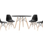 Conjunto De Mesa De Jantar Eames Eiffel Redonda 110cm Tampo D