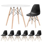 Conjunto De Mesa De Jantar Eames Eiffel Redonda 120cm Tampo D