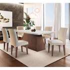 Conjunto De Mesa De Jantar Luna Com 6 Cadeiras Estofadas Gréc