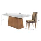 Conjunto De Mesa De Jantar Luna Com Vidro E 6 Cadeiras Grécia