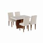 Conjunto De Mesa De Jantar Munique Ii Com Tampo De Vidro Off