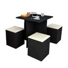 Conjunto De Mesa De Jantar Quadrada Nanda Com 4 Bancos Estofa