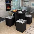 Conjunto De Mesa De Jantar Quadrada Nanda Com 4 Bancos Estofa