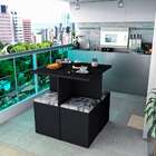 Conjunto De Mesa De Jantar Quadrada Nanda Com 4 Bancos Estofa