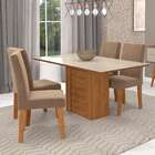 Conjunto De Mesa De Jantar Rafaela I Com Vidro E 4 Cadeiras M