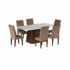 Conjunto De Mesa De Jantar Rebecca I Com Vidro E 6 Cadeiras G