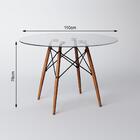 Conjunto De Mesa De Jantar Redonda 90cm Tampo De Vidro Com 2