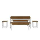 Conjunto De Mesa De Jantar Retangular Com 4 Bancos Studio Mel