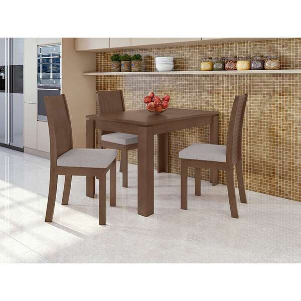 Conjunto De Mesa De Jantar Retangular Com 4 Cadeiras Athenas