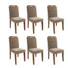 Conjunto De Mesa De Jantar Retangular Com Tampo De  Vidro E 6