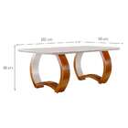 Conjunto De Mesa De Jantar Retangular Com Tampo De Vidro E 6