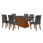 Conjunto De Mesa De Jantar Retangular Com Tampo De Vidro Luna