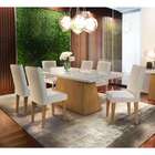 Conjunto De Mesa De Jantar Retangular Com Tampo De Vidro Off