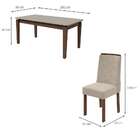 Conjunto De Mesa De Jantar Retangular Com Tampo De Vidro Off