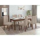 Conjunto De Mesa De Jantar Retangular Com Tampo De Vidro Off