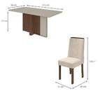 Conjunto De Mesa De Jantar Retangular Com Tampo De Vidro Off