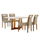 Conjunto De Mesa De Jantar Retangular Com Tampo De Vidro Off