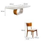 Conjunto De Mesa De Jantar Retangular Com Tampo De Vidro Off