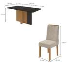 Conjunto De Mesa De Jantar Retangular Com Tampo De Vidro Pret