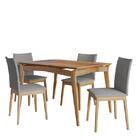 Conjunto De Mesa De Jantar Rubi 136x90cm Com 4 Cadeiras Rubi