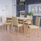 Conjunto De Mesa De Jantar Rubi 180x90cm Com 6 Cadeiras Rubi