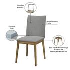 Conjunto De Mesa De Jantar Rubi 180x90cm Com 6 Cadeiras Rubi