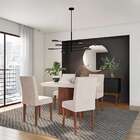 Conjunto De Mesa De Jantar Vegas I Com Tampo De Vidro Off Whi