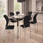 Conjunto De Mesa Diamante 160x90cm Com 6 Cadeiras Verena Crom