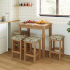 Conjunto De Mesa Dobrável Com 4 Bancos Romana  Inovata/linho