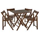 Conjunto De Mesa Dobravel Com 4 Cadeiras De Madeira Classic I