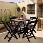 Conjunto De Mesa Dobrável De Madeira Com 4 Cadeiras Mega Made