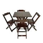 Conjunto De Mesa Dobrável De Madeira Com 4 Cadeiras Mega Made