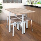 Conjunto De Mesa Dobrável Izi Com 4 Banquetas Bia Branco/capu