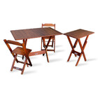 Conjunto De Mesa Dobrável Madeira 110x70 Com 2 Cadeiras E Mes