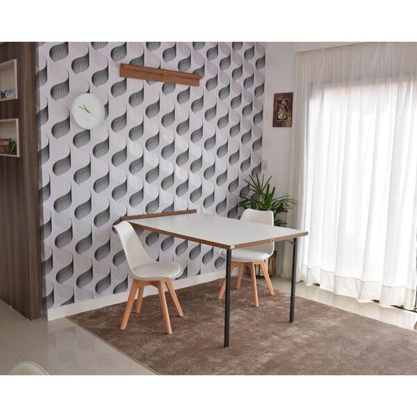 Conjunto De Mesa Dobrável Retrátil 1,40 Branco/noronha + 2 Ca