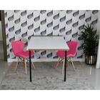 Conjunto De Mesa Dobrável Retrátil 1,40 Branco/noronha + 2 Ca