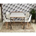 Conjunto De Mesa Dobrável Retrátil 1,40 Branco/noronha + 4 Ca